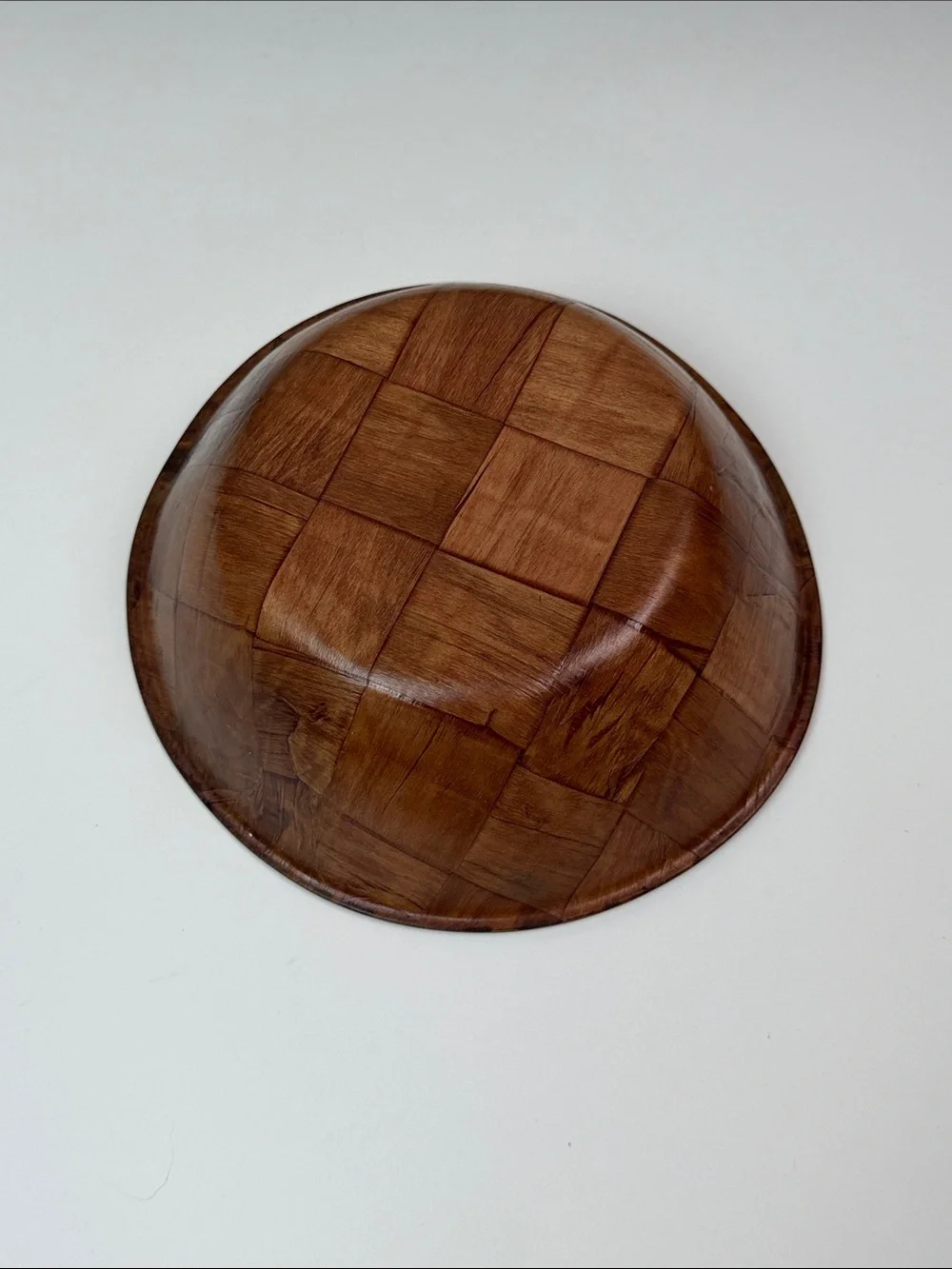 Vintage Formosa-Wood Veneer Wooden Salad Bowl 12” Taiwan MCM Boho Serving Bowl